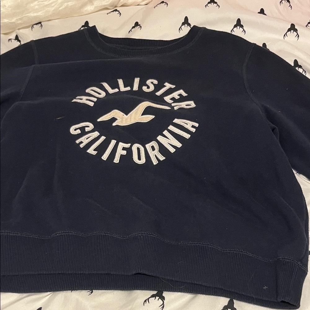 Hollister Women's Dark Blue Crew Neck Sweater - Picture 1 of 2